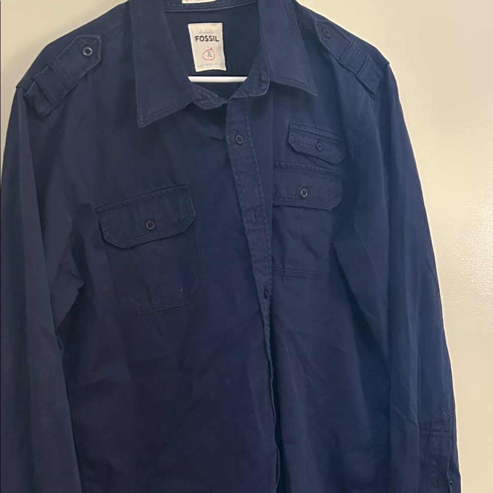 Fossil Dark Blue Casual Shirt